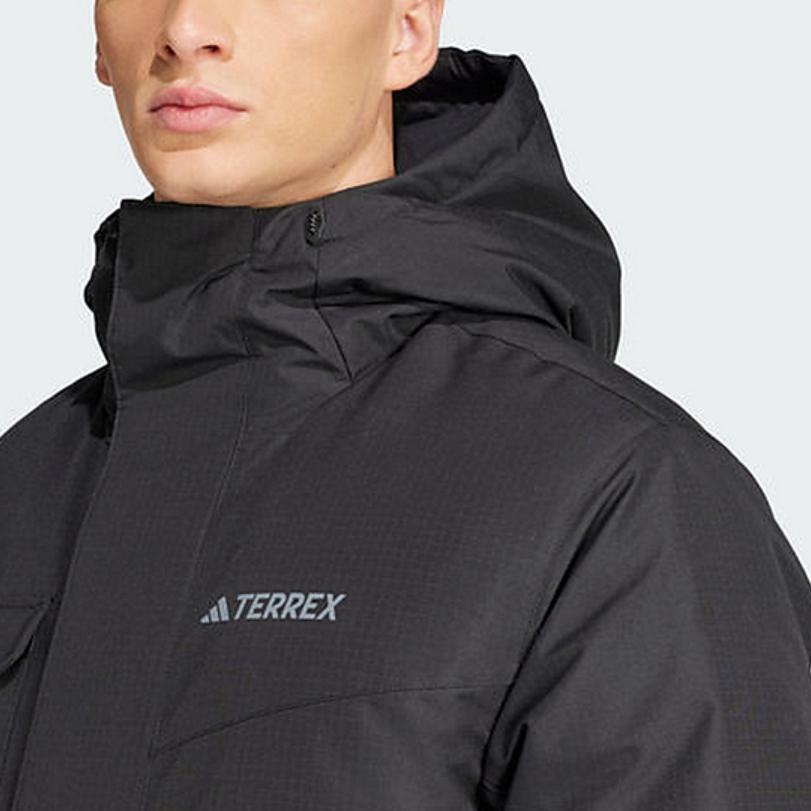 Adidas Logo Warm Comfortable Soft Solid Color Down Jacket Men Jacket Black IX7935