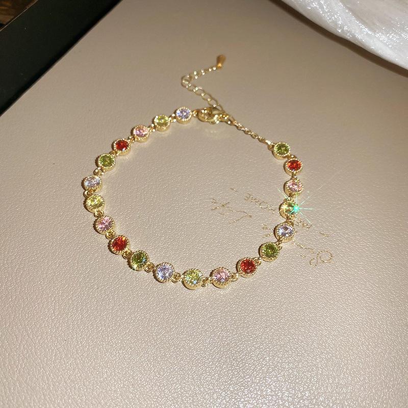 High-End Zircon Floral Heart Bracelet - Luxurious Sparkle for Women
