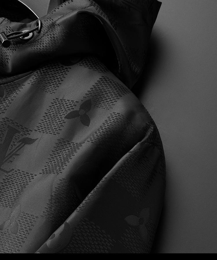 2025 Trendige Europäische Herren Jacquard Kapuzenjacke - Dunkles Muster Freizeitmantel