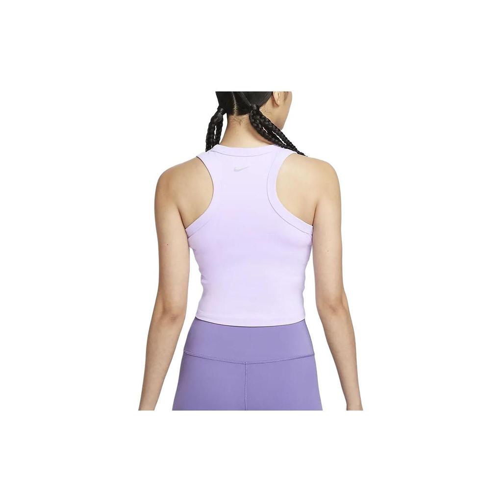 Nike One Fitted Solid Color Round Neck Quick-Dry Short Casual Sports Vest Women Tops Purple FN2807-512