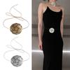 Vintage Flüssigmetall Blume Choker Halskette Langer Spitzenkragen Choker Temperament Halsband Schmuck Schlüsselbeinkette Halskette