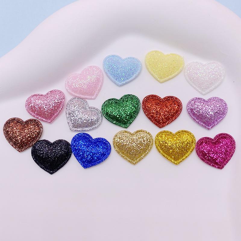 10 Stück/Set Bling Herz Aufnäher Gepolsterte Aufnäher Für DIY Kopfbedeckungen Haarspangen Dekoration Kleidung Hut Basteln Nähzubehör