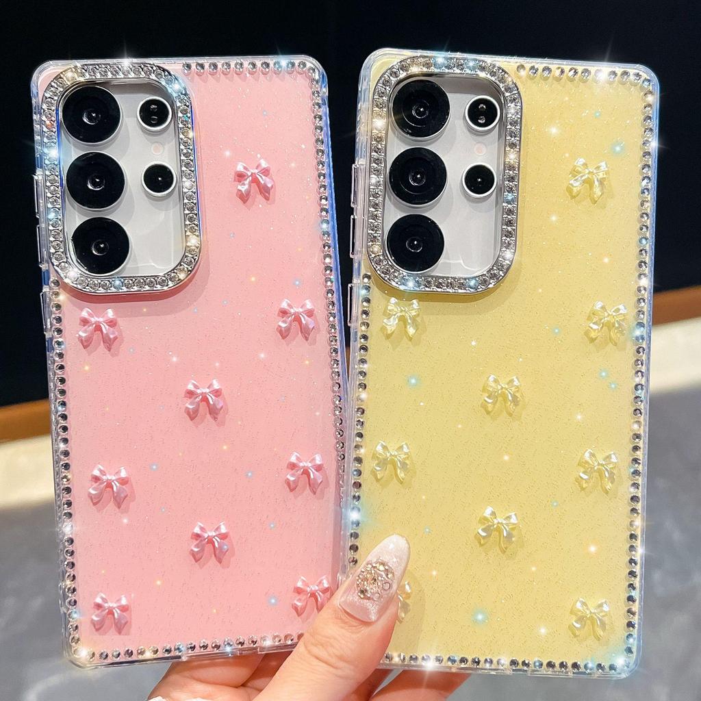 Samsung Galaxy A57 Glitzer Strass Schleife Handyhülle