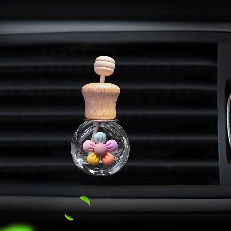 Cartoon Car Air Vent Perfume Bottle Clip - Cute Glass Interior Decoration Freshener