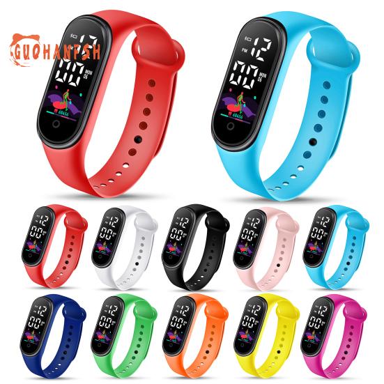 Fashion Sports Bracelet with LED Display, Rounded Dial, Adjustable Silicone Strap, Digital Watch