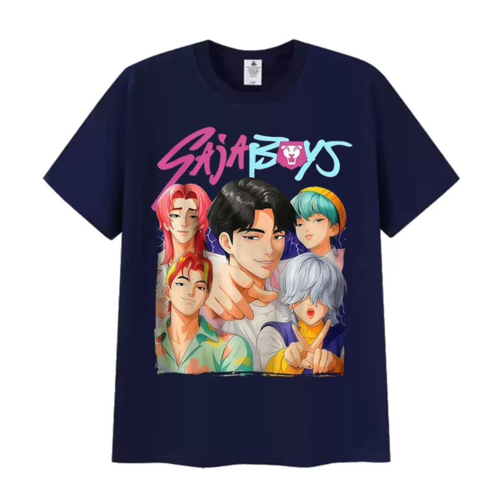K-pop Saja Boys Demon Hunters Movies 2025 Graphic T Shirt Men's Women Retro Harajuku O-Neck Oversized Cotton T-shirt Summer Tops