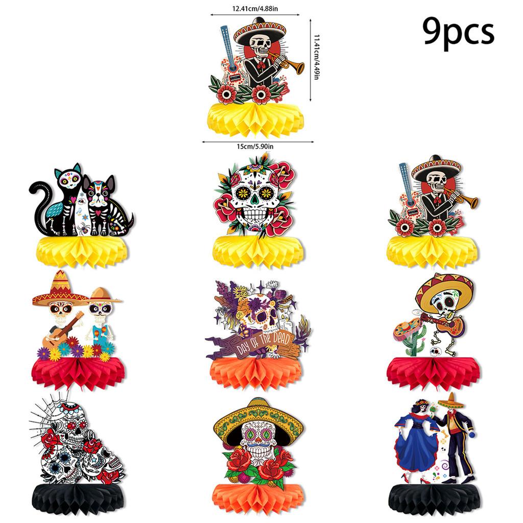 Of The Day Dead Themed Skull Pattern Party Desktop Paper Decoration Ornament