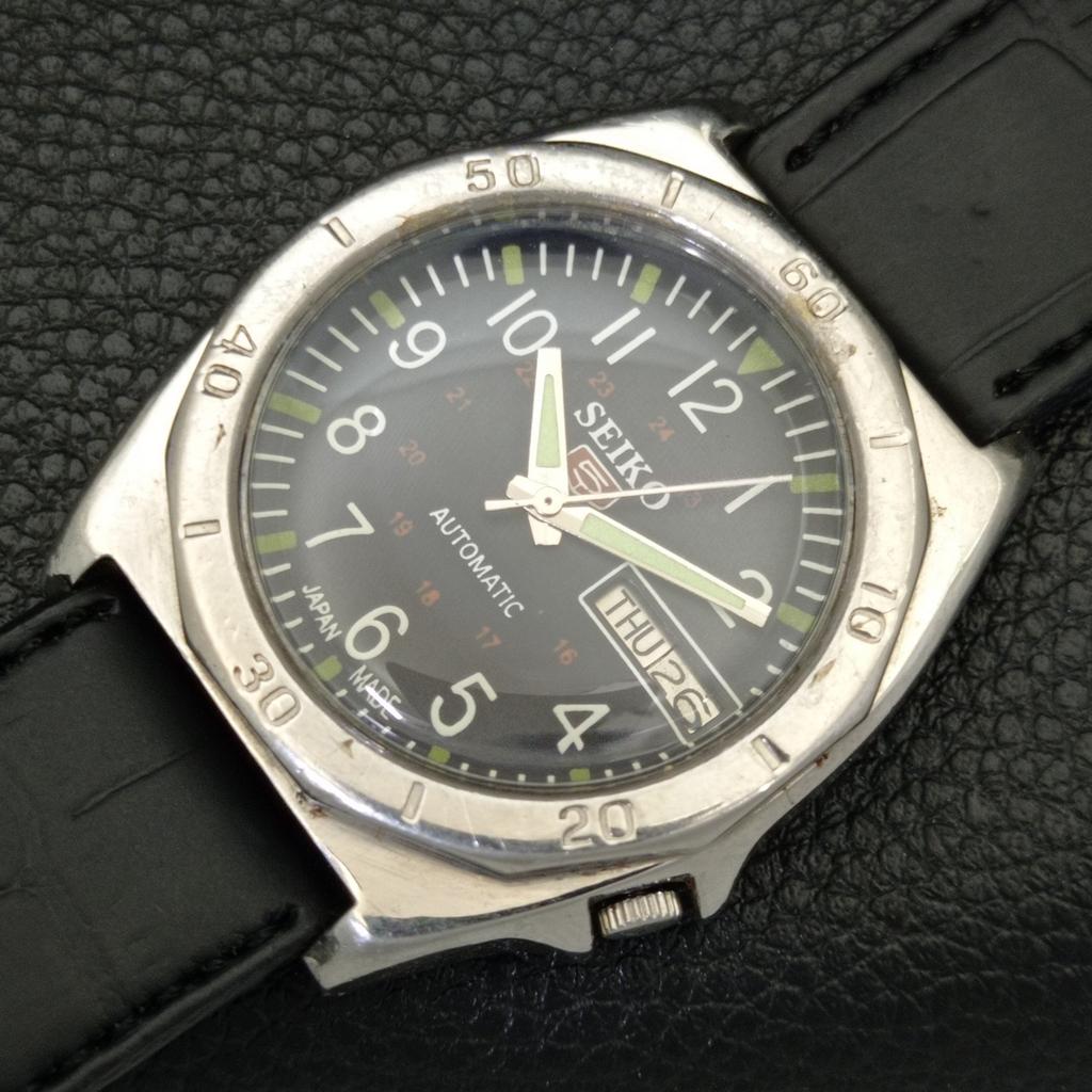 JAPAN VINTAGE SEIKO 5 AUTOMATIC 7009A MENS BLUE COLOR DIAL WATCH A701446-5