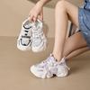 Autumn new mesh casual sports shoes women's thick-soled heightened color matching dad shoes women's student shoes