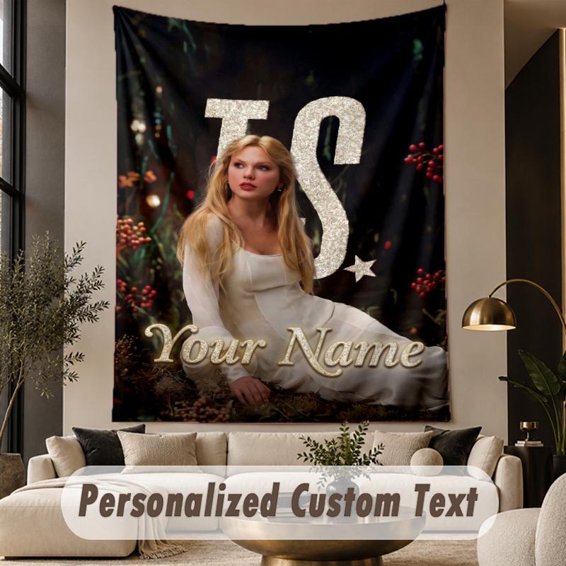 Custom Text Printed Tapestry Taylor Swift Pattern Large Wall Hanging Indoor Room Decor