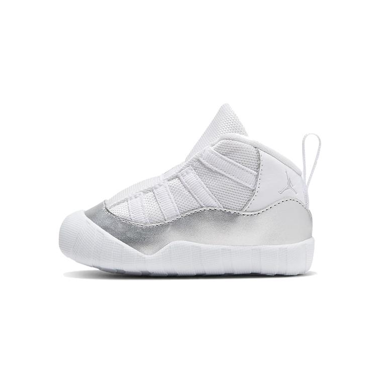 Air Jordan 11 Retro Toddler 'Metallic Silver' (Unisex) White / Metallic Silver Pre-Walking Shoes Sock Shoes CI6165 100