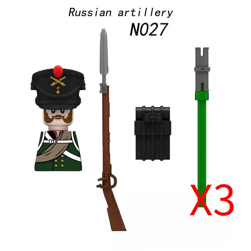 MOC Militar Medieval Guerra Napoleônica Blocos de Construção Exército Britânico Francês Infantaria Cavalaria Figura de Soldado Brinquedo de Peças