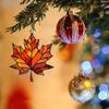 Maple Leaf Suncatcher Hanging Decoration Thanksgiving Day Autumn Stained Glass 2D Flat Acrylic Glass Window Wall Hanging Sign Ornament