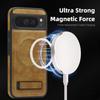 For Google Pixel 10 Pro XL Case Compatible with MagSafe Kickstand Leather Phone Back Cover
