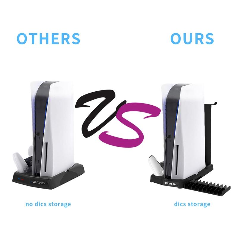 Vertical Stand for  Console and  5 Edition Charging Station Dock with  Controller Charger Port