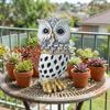 Lampada Proiezione Esterna Animale Gufo Resina Luce Sensore di Luce Automatico Alimentata a Energia Solare Decorazione Giardino Cava Durevole Luci
