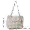 Korean Style Plaid Handbag Beaded Bubble Cloud Bag Fashion Pleated Tote Bag  Girls