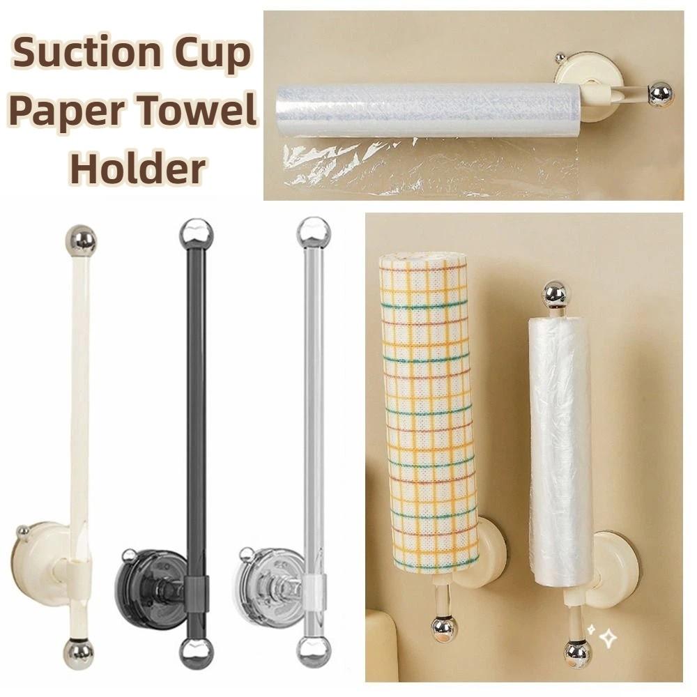 Suction Cup Paper Towel Holder Non Perforated Wall-Mounted No Drilling Tissue Holder Waterproof Reusable