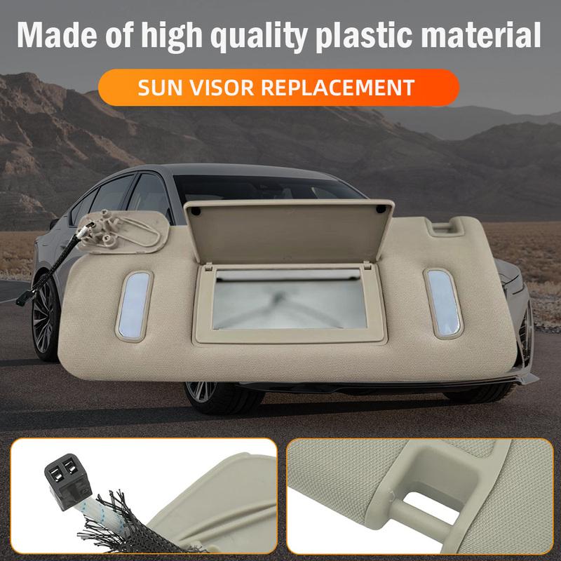 Beige Car Sun Visor with Mirror Light For Cadillac CTS Chevrolet Avalanche Silverado GMC Sierra Yukon 2007-2014 22850310