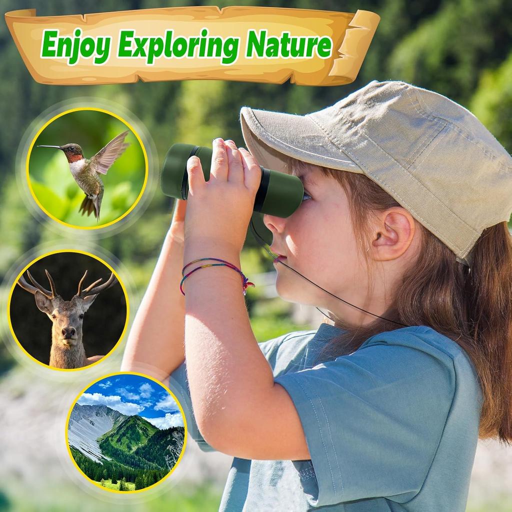 Kids Binoculars for Ages 3-12, Outdoor Exploration Toys - Perfect for Bird Watching, Camping, and Outdoor Activities