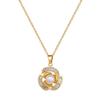Necklace Earrings Set Light Luxury Full Of Diamonds Pearl Flowers Personality Temperament Banquet Earrings Item Group