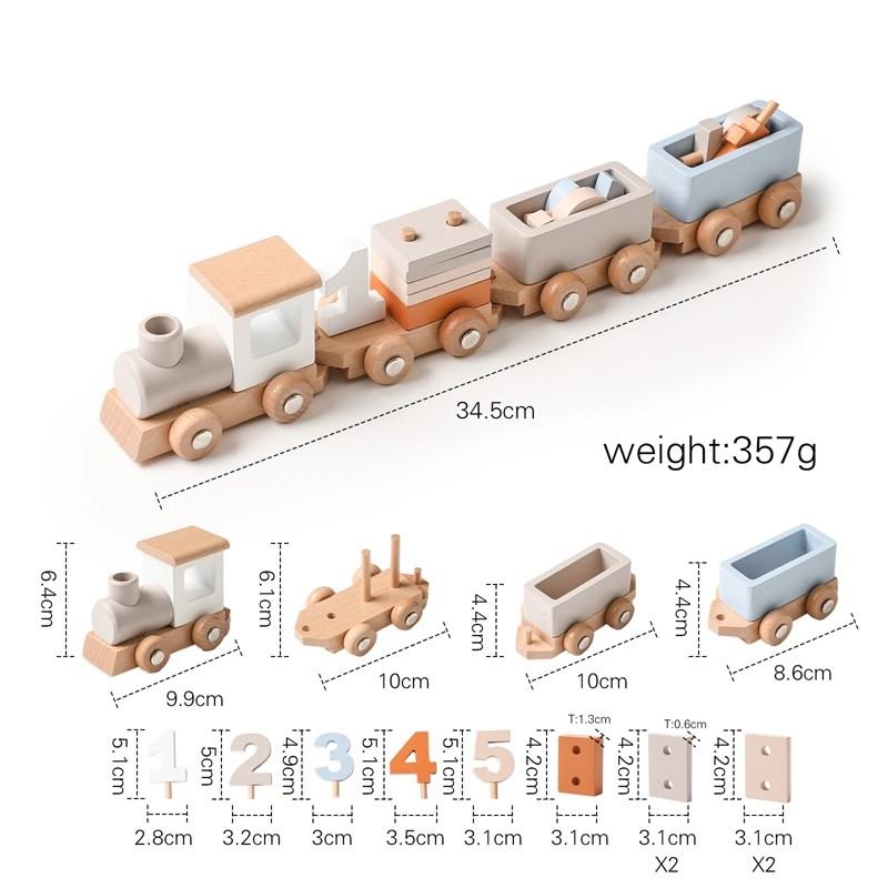 Baby Holz Montessori Spielzeug Spielhaus Nachmittagstee Set Modell Puzzle Spielzeug für Baby Geburtstag Spielzeug Zahlen Bausteine Lernspielzeug