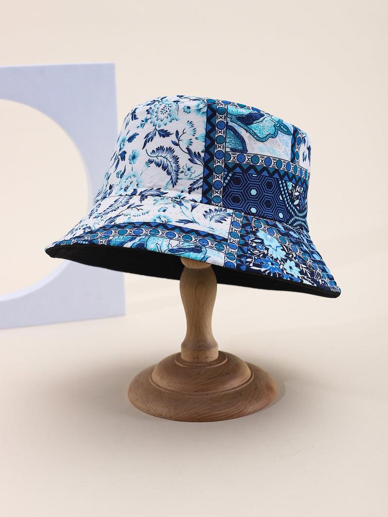 Vintage Foldable Flat Top Bucket Hat for Women Spring Summer Sun Protection Fashionable Wide Brim Casual Hip Hop New Hat