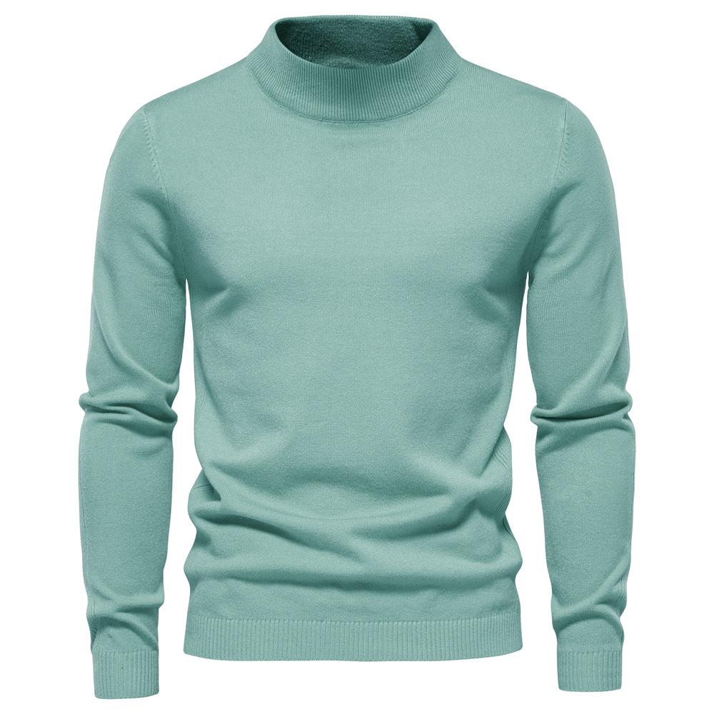 Erkek Slim Fit Balıkçı Yaka Kazak Günlük Kablo Örgülü Kazak Düz Renk Yarım Balıkçı Yaka Uzun Kollu Şık İş Temel Kazak Erkek için