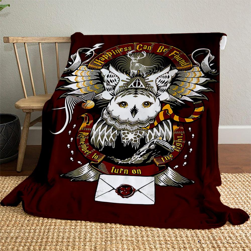 1pc Harry Potter owl Outdoor Flannel Throw Blanket All Season Soft Warmth,Home Decor 1031186