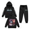 Kids' Long Sleeve Loose Pullover Letter Print Drawstring Hooded Sweatshirt Sweatpants Set