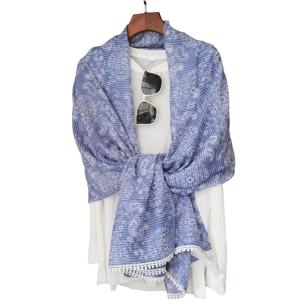 Head Wraps Sunscreen Shawl Sun Protection Beach Scarf Retro Paisley Shawl  Outdoor