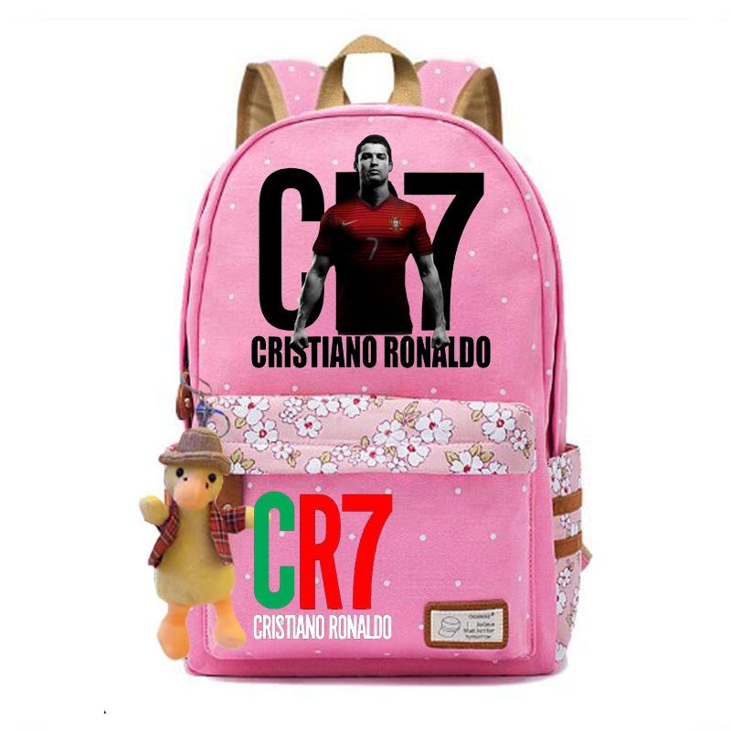Youth football star Ronaldo primary and secondary school student schoolbag female casual backpack
