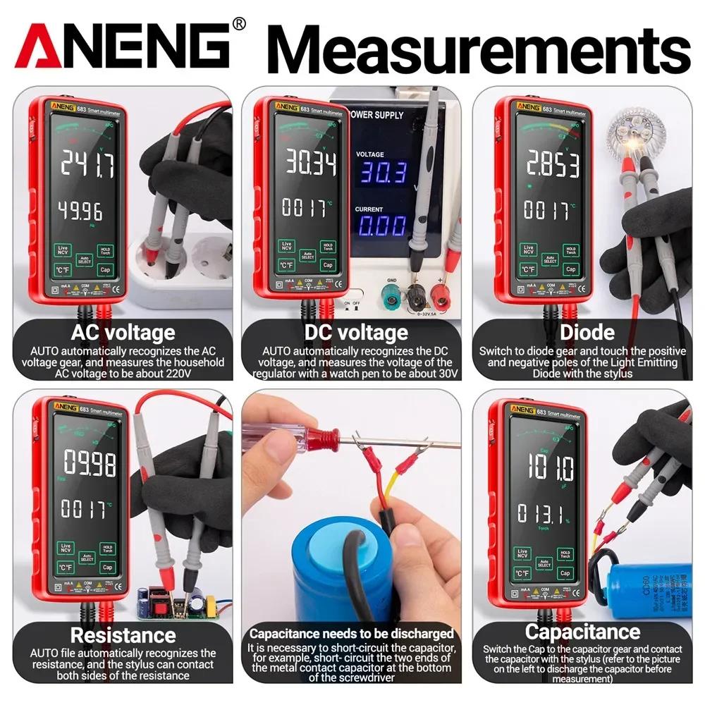 Smart Multimeter Tester High-end Touch Rechargeable 6000 Counts Multimetro Test Multitester AC/DC Voltage Current Tool
