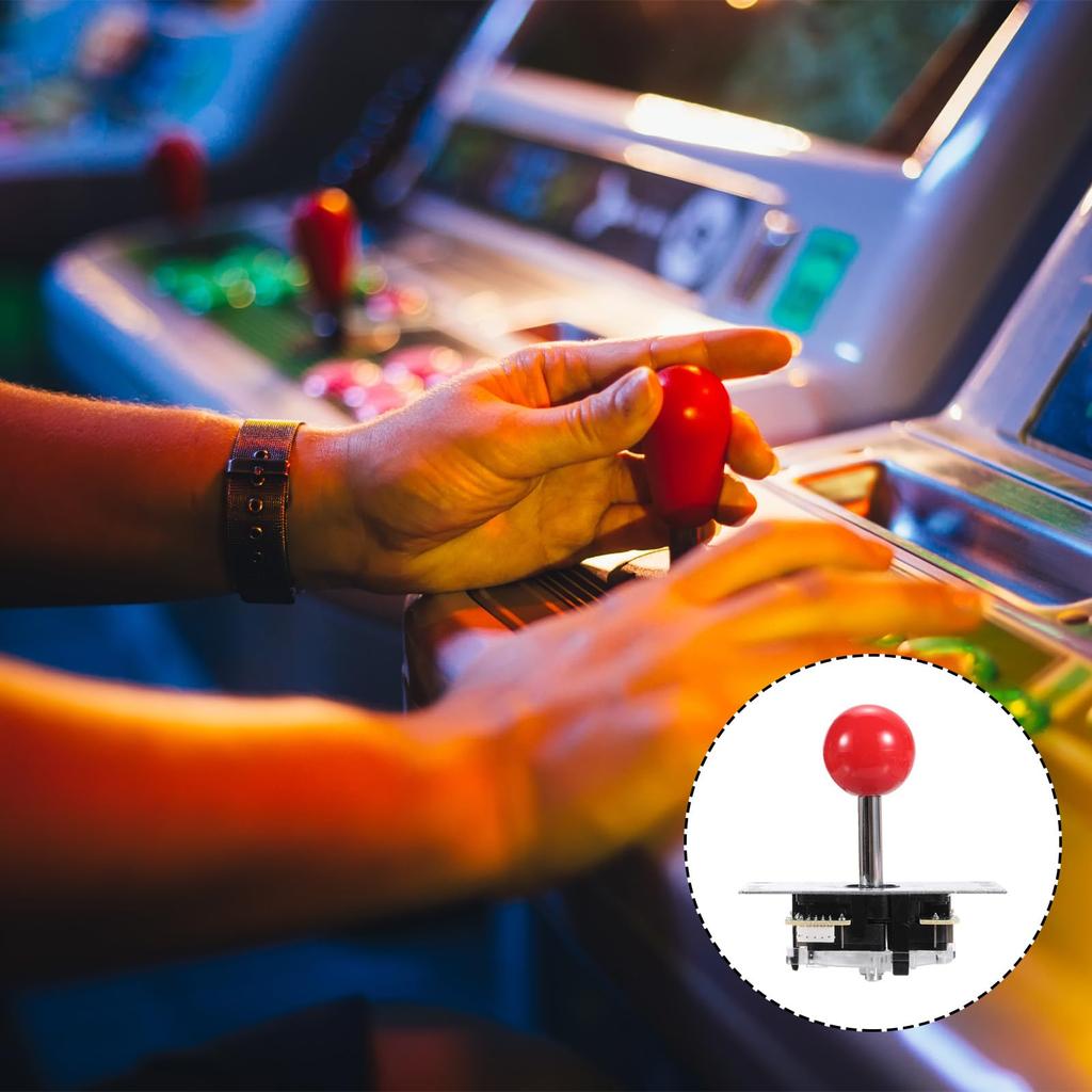 Uxcell PC Joystick DIY Kit Arcade Game Joystick DIY Part Arcade Button ABS 5 Pin for PC Classic Arcade Red