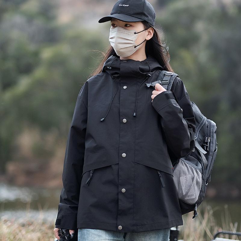 Mountain Outdoor Couple Jackets, Men's Sports and Casual Jackets, Windproof, Waterproof, Hooded Mountaineering Suits, Rainproof