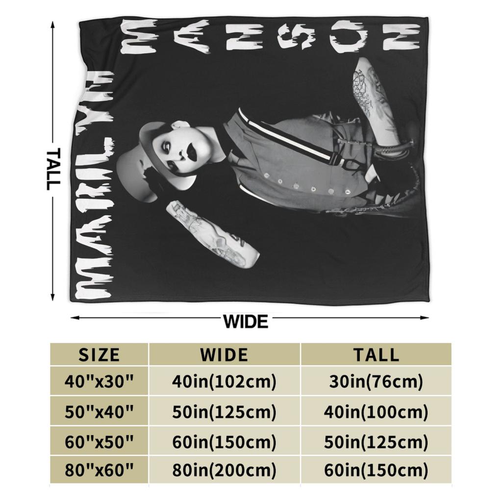 Super Soft Marilyn Manson Music Tour  Throw Blanket Premium Flannel Fleece Lightweight Blanket Cozy Fluffy Blankets All Season