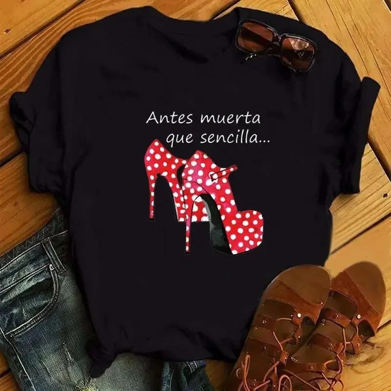 

FlaUnisexco Dance Cartoon Girl Print Ladies Tshirt Ladies Fashion Round Neck Tops Cute Tshirt Ladies Beautiful Clothing Harajuku S