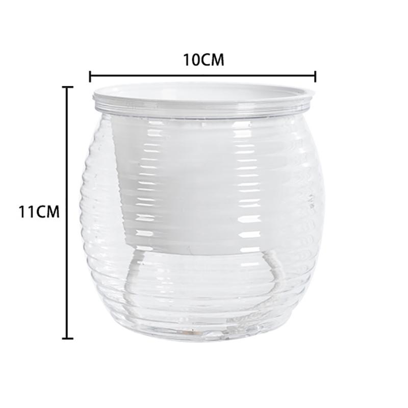 Self-Watering Planter Pot with Transparent Spiral Design for Orchids & Pothos Lazy Desktop Hydroponic Flowerpot