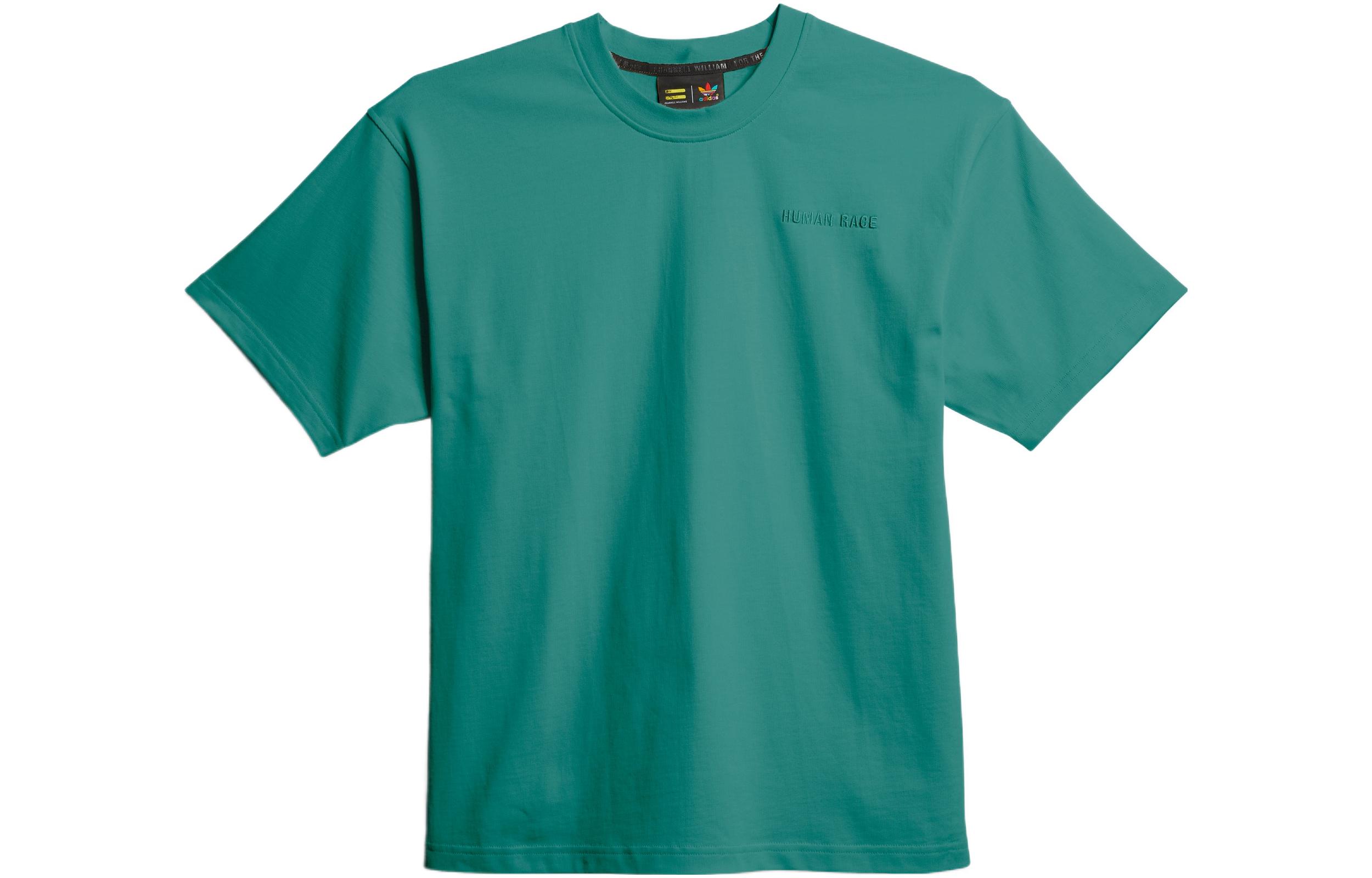 Adidas T Shirts Unisex Green Crew Neck Moderate Straight Fit GM1955 S