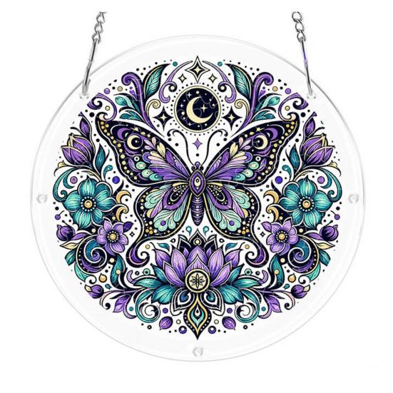 Yousheng Acrylic Puzzles Suncatcher, 83 Pieces Stained Glass Style Window Hanging Ornament, DIY Jigsaw Puzzle Craft for Adults G