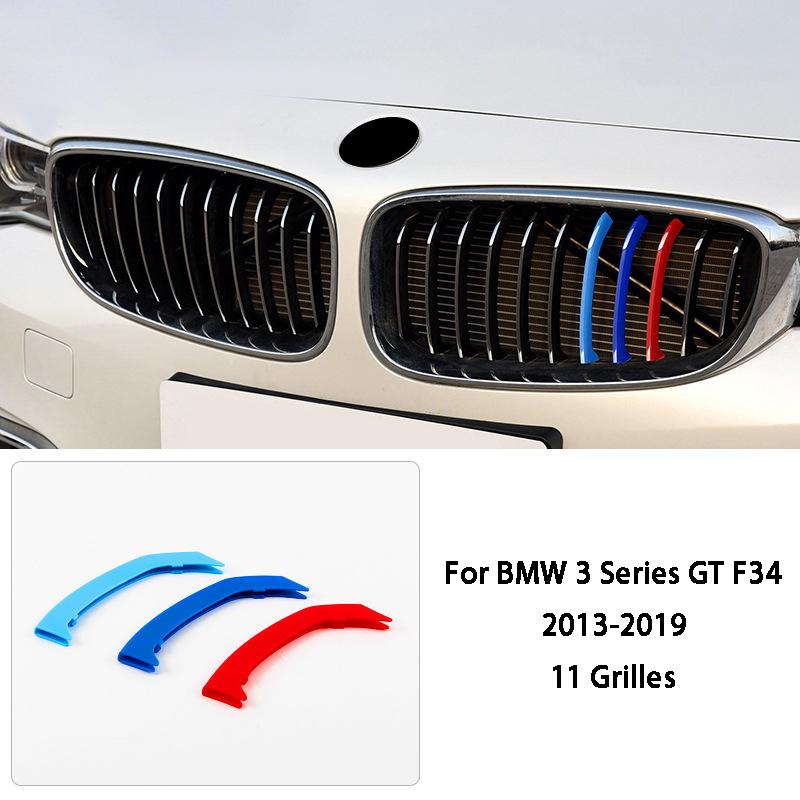 3 Color Car Front Grille Cover Bumper Stripe Stickers For BMW X1 X3 X4 X5 X6 F25 F26 F48 G01 G02 G20 G28 Car Styling Accessories