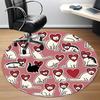 1pc Cat Heart Office Round Area Rug,  Mat Suitable For Office, Under Office Chairs Bedroom Living Room Home Decor, Room Deco