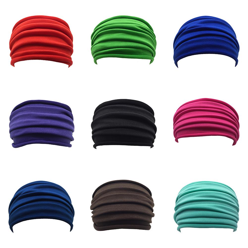 Free Shipping Women/Men Yoga Sports Wide Headband Elastic  Elastic Boho Hair Band Head Wrap Wristband