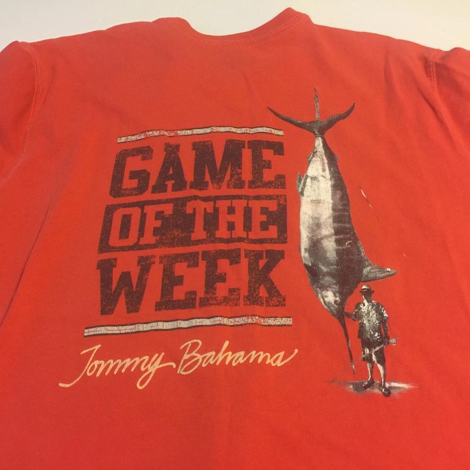 Tommy Bahama Relax Game Of The Week Salmon Pink Mens Sz Large SS T Shirt FISH L