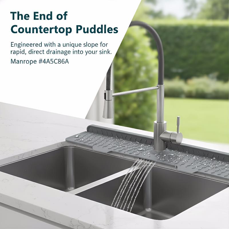 Kitchen Sink Splash Guard Faucet Mat Splash Catcher Handle Drip Catcher Tray Multipurpose For Kitchen Dish Drying Mats