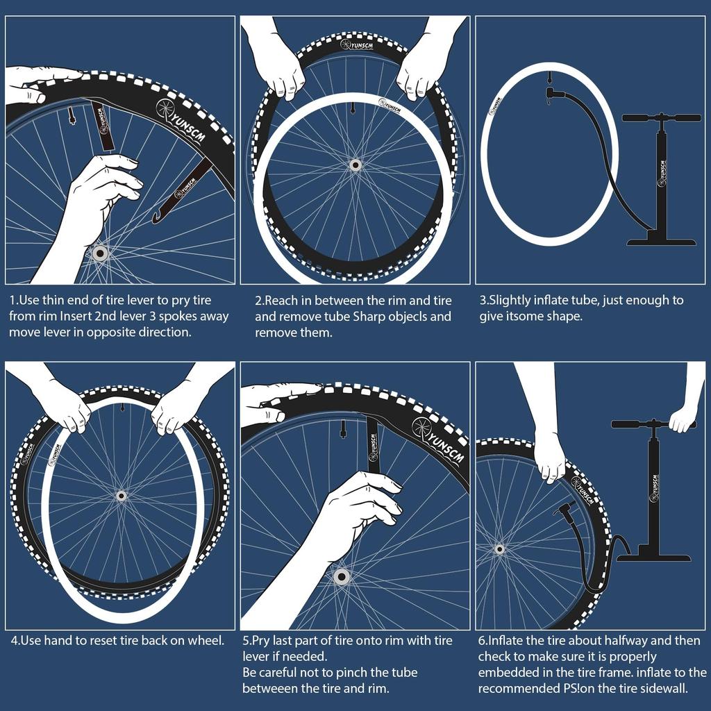 YunSCM 20x3.0/3.5 Bicycle Tubes, Thick Wall, with 48mm Schrader Valves, Ideal for High Rims, Suitable for Fat Bikes and Mountain Bikes