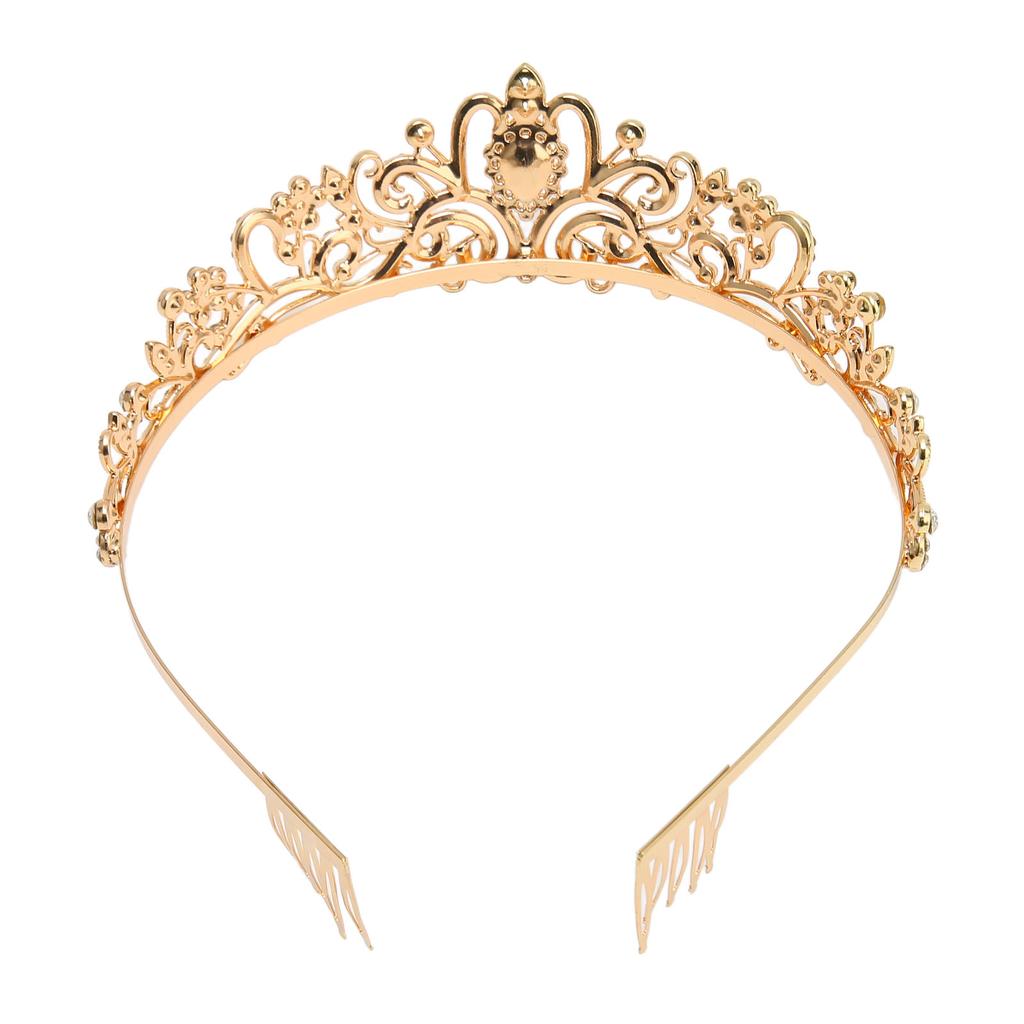 Gold Bridal Crown Fashionable Beautiful Elegant Glittering Wedding Princess Crown for Party