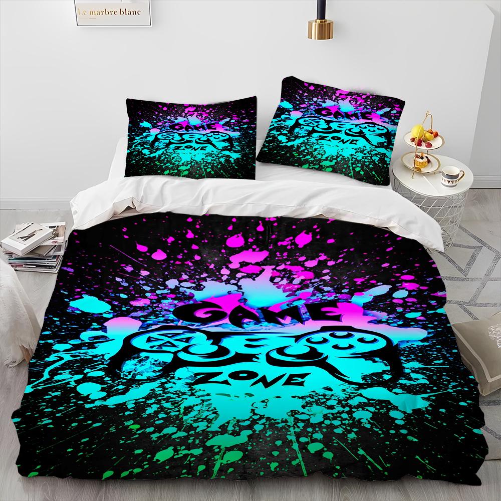 Comforter Cartoon Gamer Game Controller Comforter Bedding Set Bed Set King Queen Size Bedding Set Child