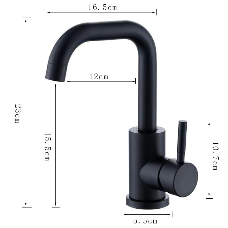 304 Stainless Steel Bathroom Basin Faucet Hot and Cold Wash Mixer Faucet 360 Rotating Sink Faucet Bathroom Single Handle Faucet