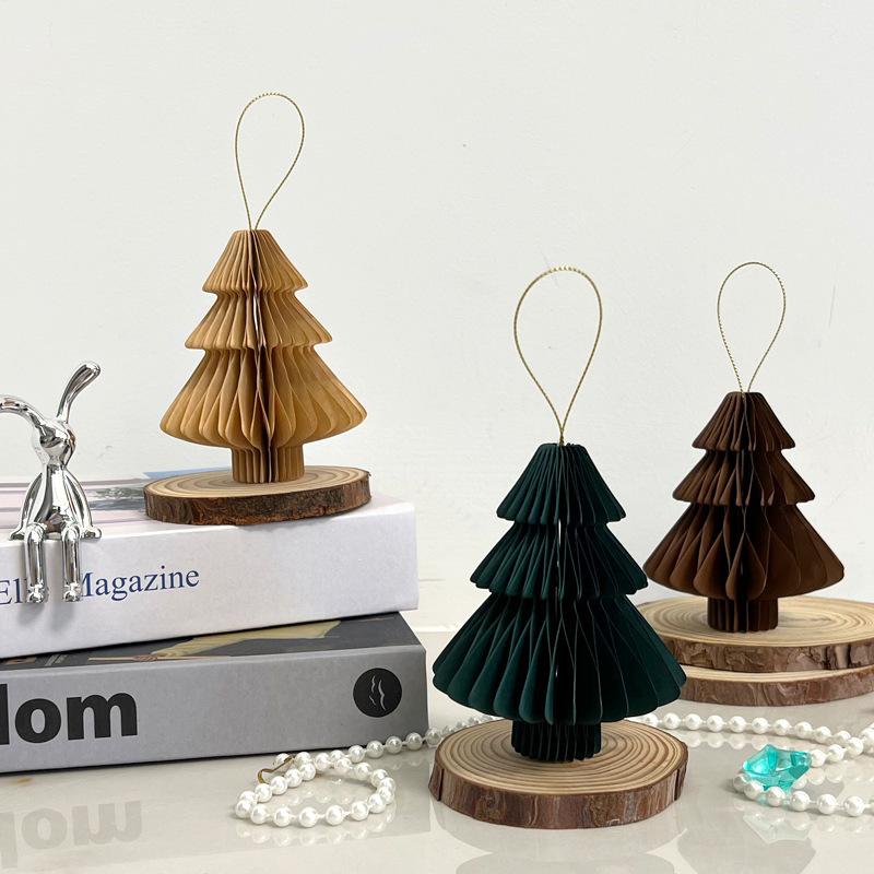Weihnachts-3D-Wabenkugel, Faltbare Papierdekoration, Schreibtisch-Hänge-Weihnachtsornament für Navidad